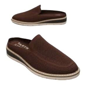 Taryn Rose Shoes Wm 7.5 Laley Brown Knit Slip On Loafer Comfort Wedge